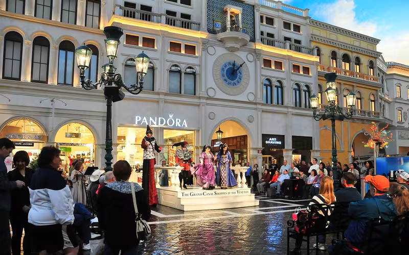 St Mark’s Square and the indoor Grand Canal inside The Venetian